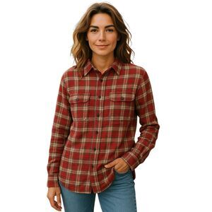 Madewell Plaid Button Down Women's Shirt Size S Red Black